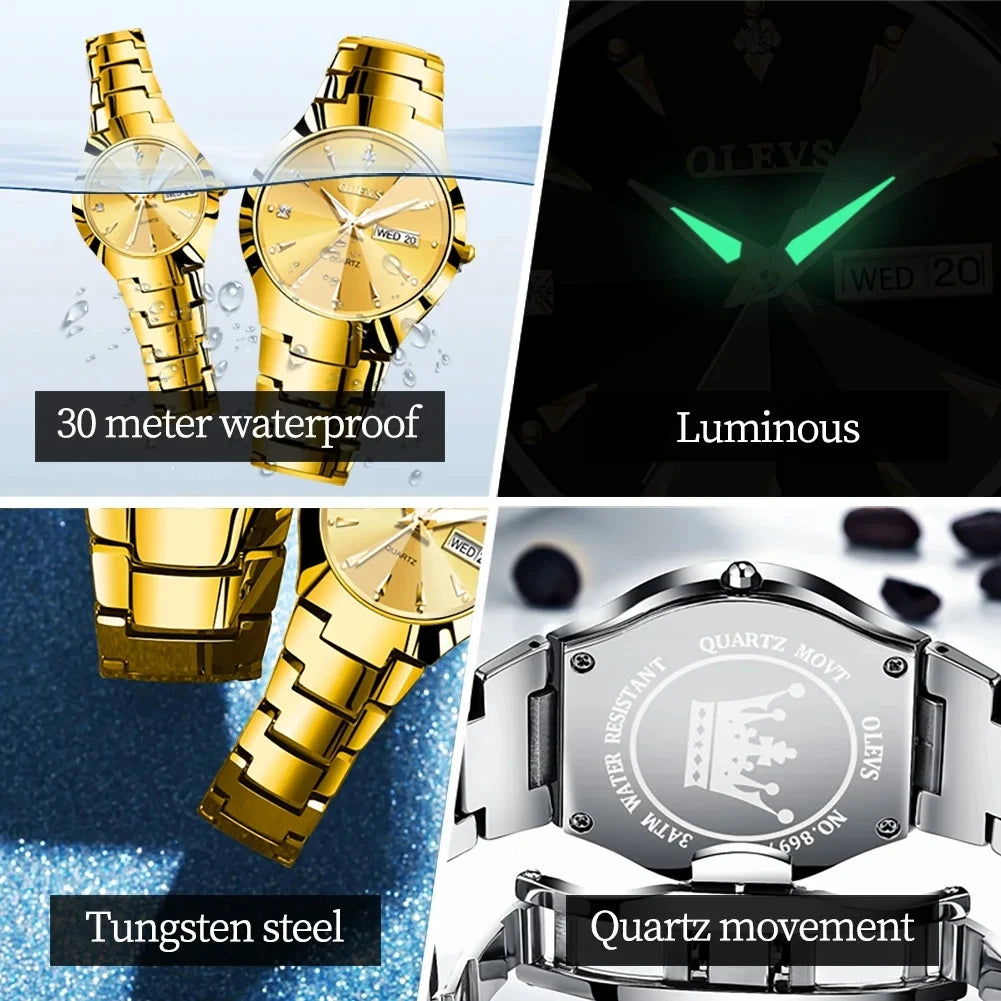 OLEVS 8697 Luxury Fashion Quartz Women's Watch Waterproof Calendar Luminous Hands Wristwatch for Women Montre Femme Relojes Uhr