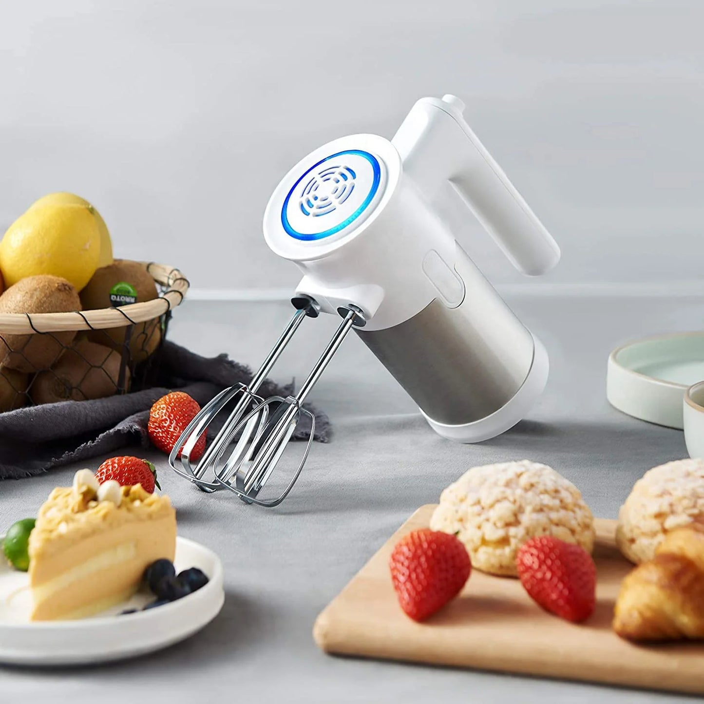 300W 5-Speed Automatic Electric Stand Mixer Tilt-Head Design Beater Ejector Dough Hook Plastic Housing UK Plug Household