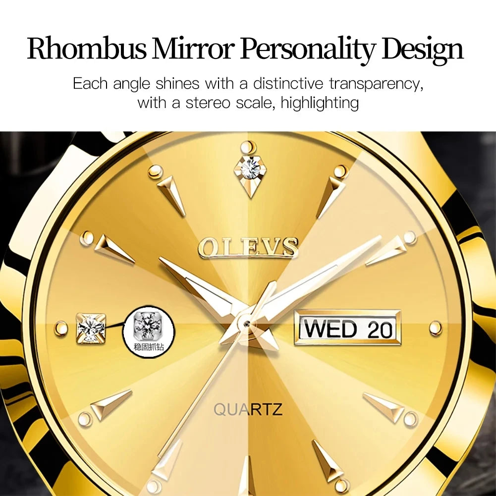 OLEVS 8697 Luxury Fashion Quartz Women's Watch Waterproof Calendar Luminous Hands Wristwatch for Women Montre Femme Relojes Uhr