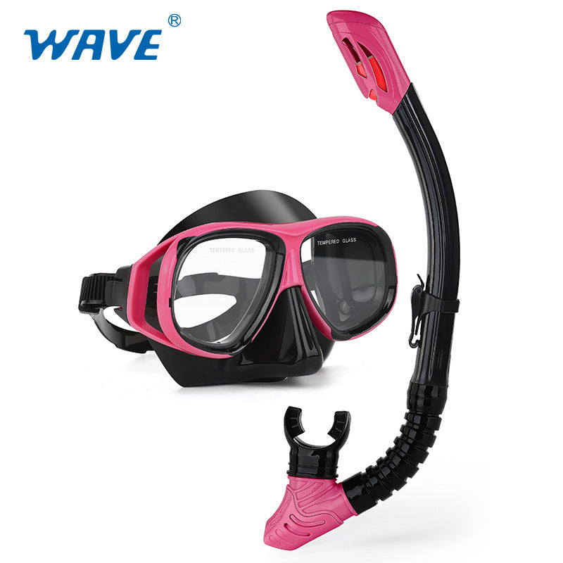 Wave Snorkeling Set Diving Goggles Diving Set Full Dry Breathing Apparatus with Prescription Lenses