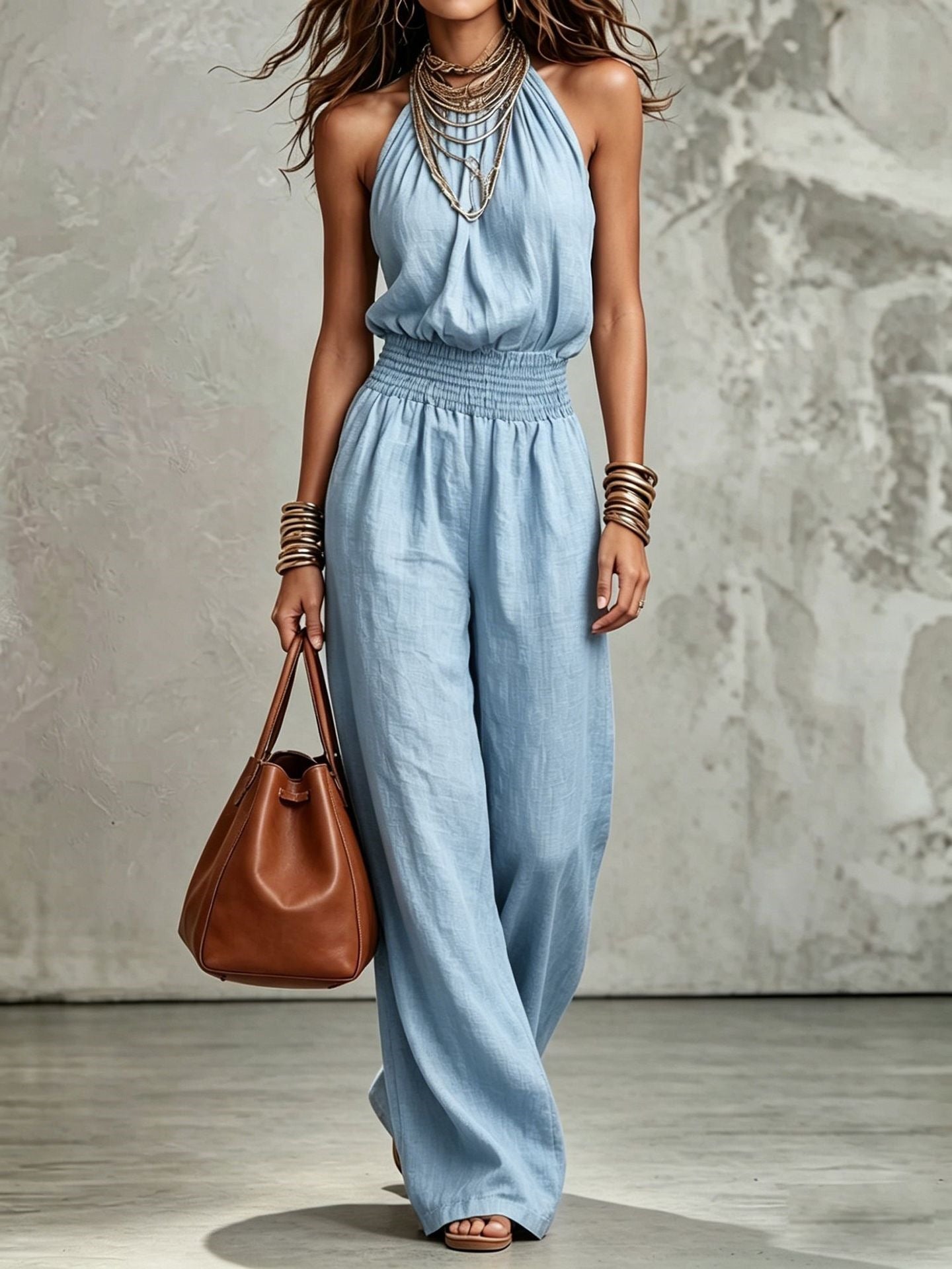 2026 Cross-Border Summer Hot-Selling Loose Casual Wide-Leg Pants European and American Retro Straight-Leg Workwear Overalls for Women