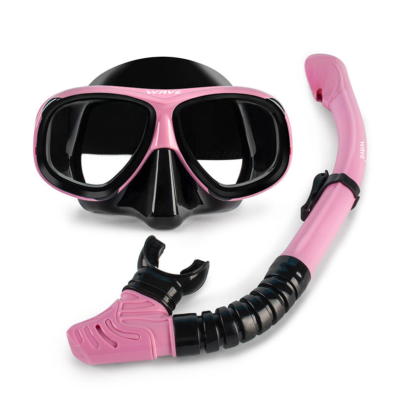 Wave Snorkeling Set Diving Goggles Diving Set Full Dry Breathing Apparatus with Prescription Lenses