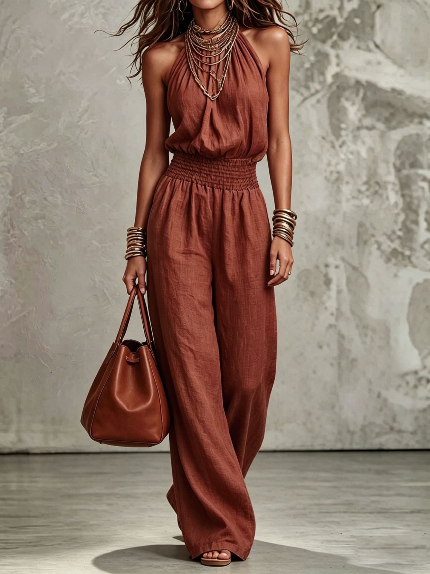 2026 Cross-Border Summer Hot-Selling Loose Casual Wide-Leg Pants European and American Retro Straight-Leg Workwear Overalls for Women