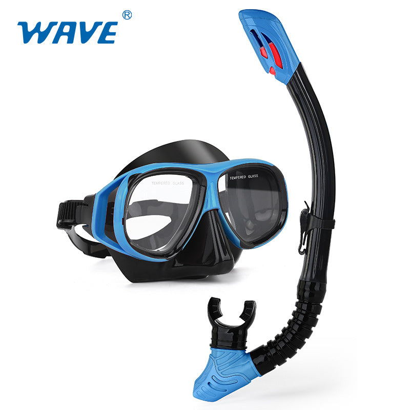 Wave Snorkeling Set Diving Goggles Diving Set Full Dry Breathing Apparatus with Prescription Lenses