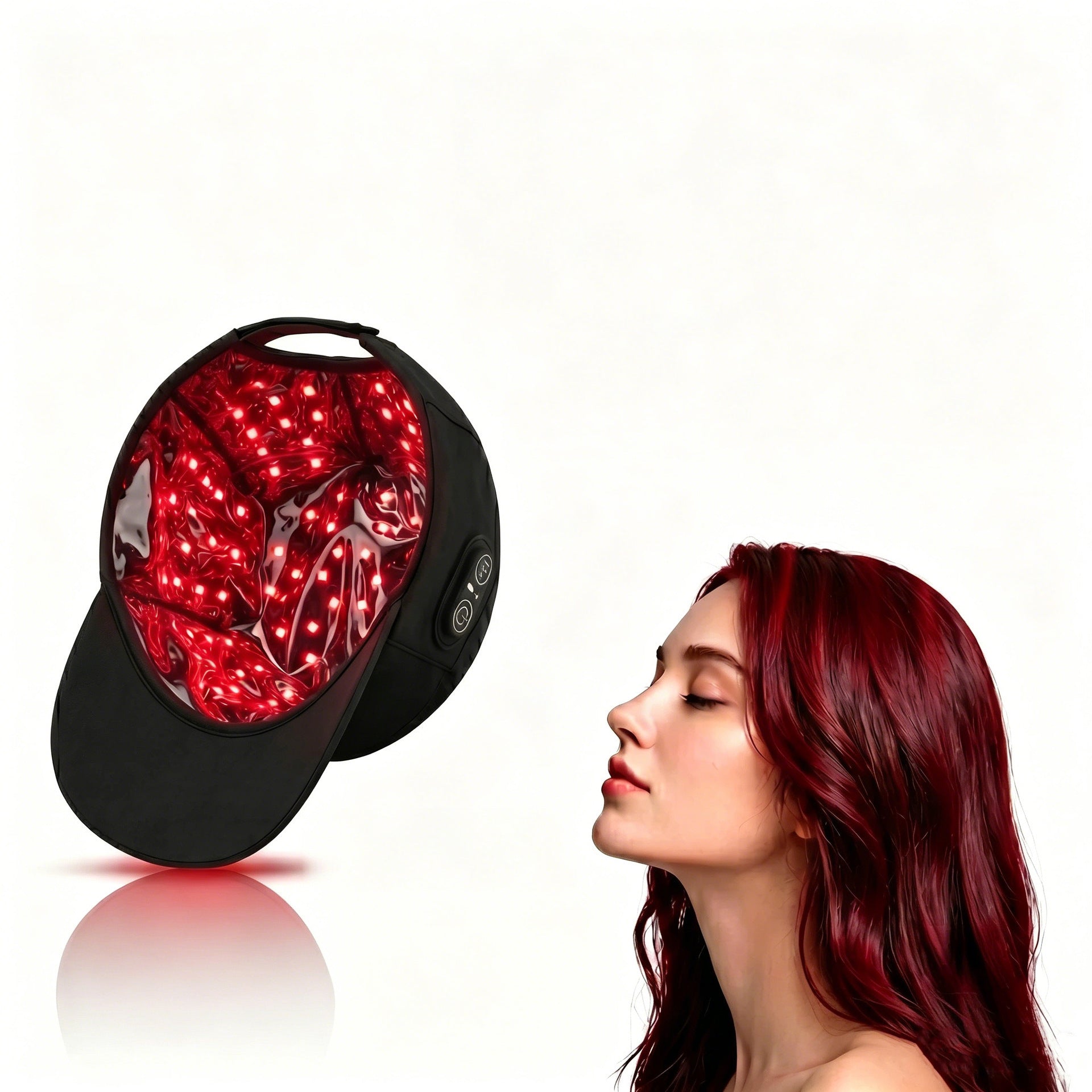 Red Light Hair Care Cap for Home Use, Led Care Cap for Scalp and Hair Maintenance, Colored Light Hair Beauty Cap, Dual Red Light Hair Care Cap