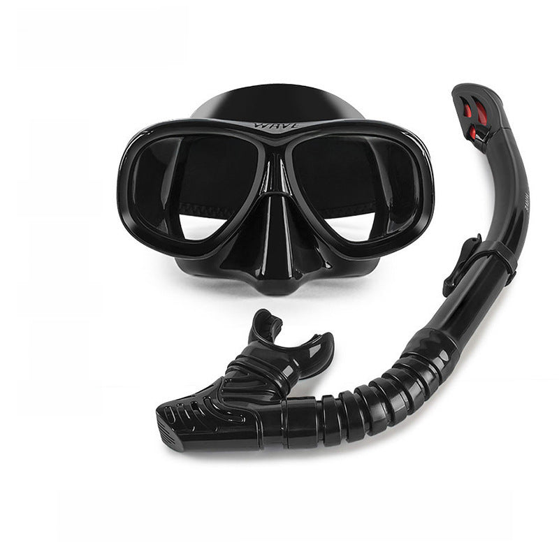 Wave Snorkeling Set Diving Goggles Diving Set Full Dry Breathing Apparatus with Prescription Lenses