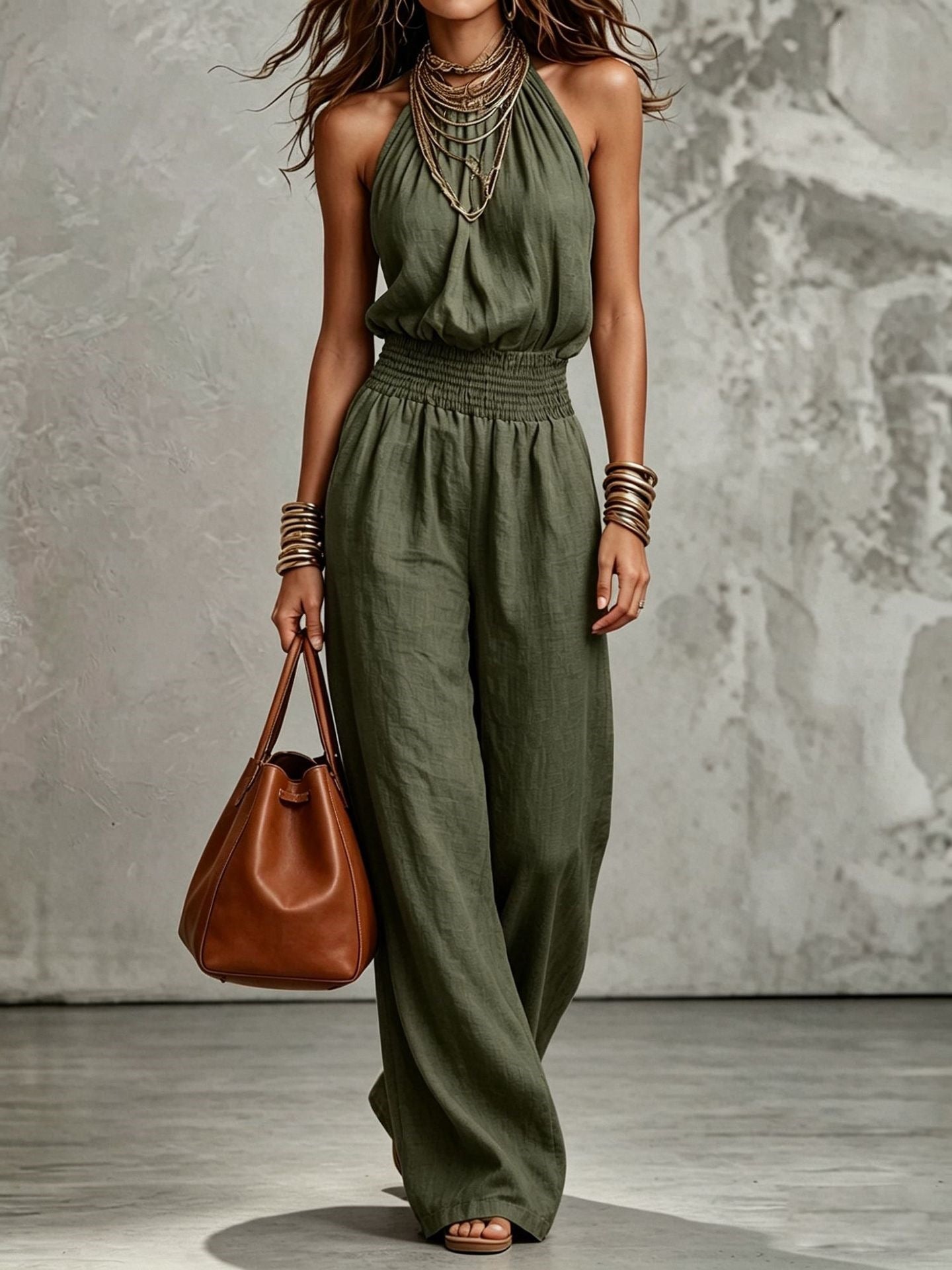 2026 Cross-Border Summer Hot-Selling Loose Casual Wide-Leg Pants European and American Retro Straight-Leg Workwear Overalls for Women