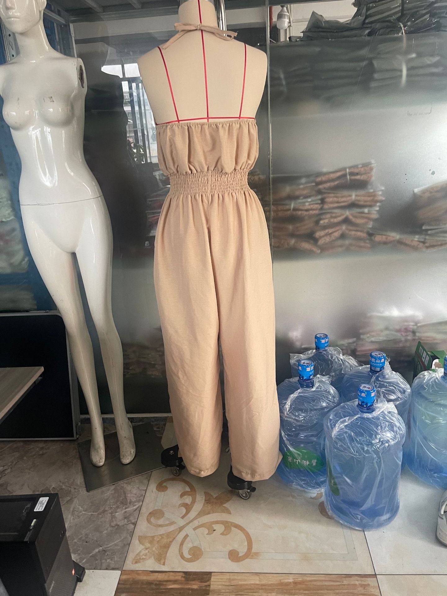 2026 Cross-Border Summer Hot-Selling Loose Casual Wide-Leg Pants European and American Retro Straight-Leg Workwear Overalls for Women
