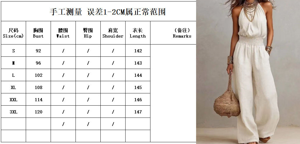2026 Cross-Border Summer Hot-Selling Loose Casual Wide-Leg Pants European and American Retro Straight-Leg Workwear Overalls for Women