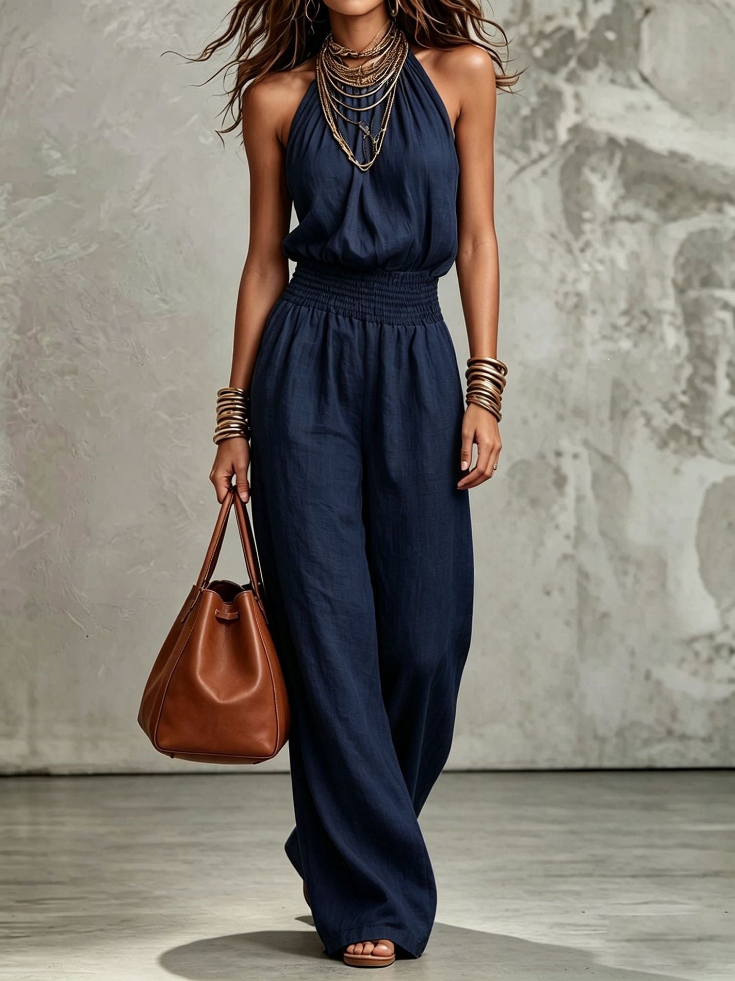 2026 Cross-Border Summer Hot-Selling Loose Casual Wide-Leg Pants European and American Retro Straight-Leg Workwear Overalls for Women