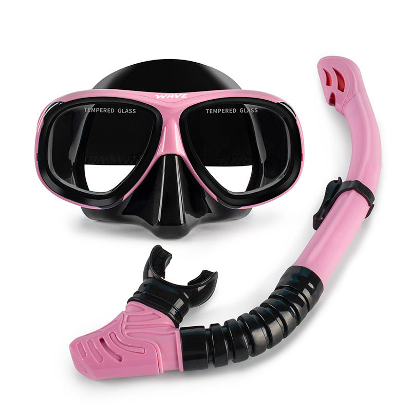 Wave Snorkeling Set Diving Goggles Diving Set Full Dry Breathing Apparatus with Prescription Lenses