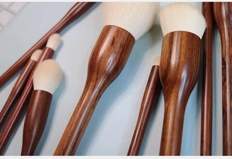 10PCS Sandalwood Makeup Brushes Set Powder Blush Foundation Blender Sculpting Eye Shadow Professional Beauty Make Up Brush