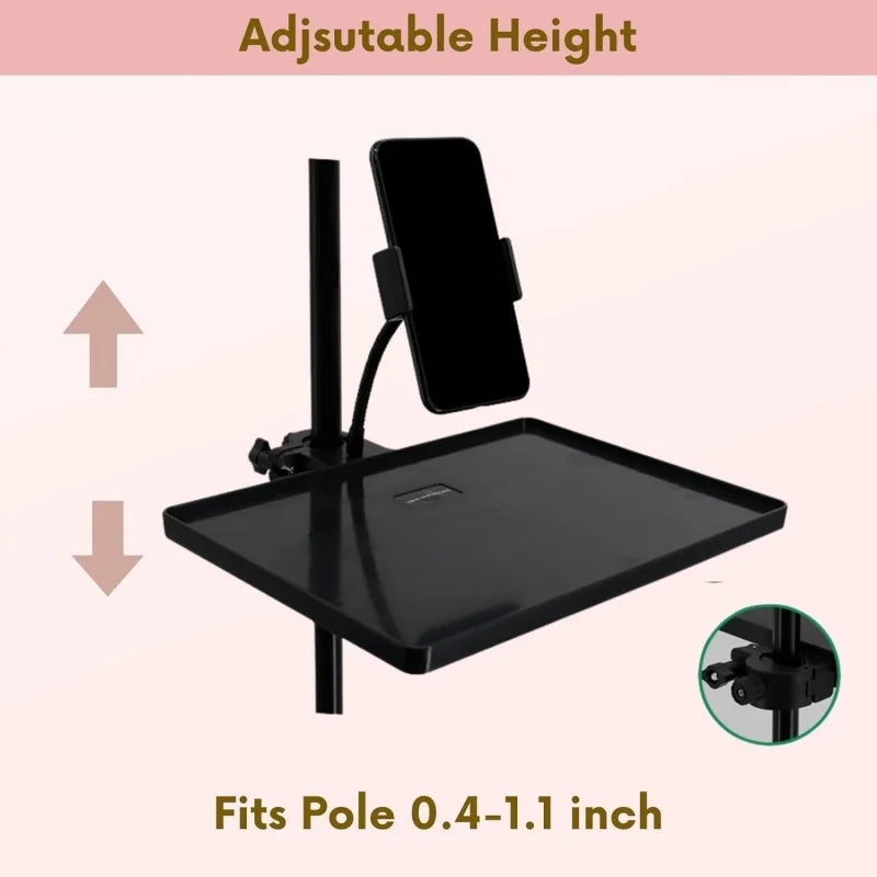 Adjustable Lash Tray Holder for Ring Light – Clip-On Organizer Stand with Phone Holder for Eyelash Extension Beauty Accessories