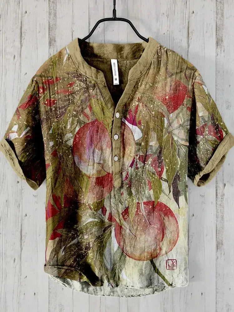 2025 New Spring And Summer men's And women's Shirts Independent Station Casual Fish Pattern Linen 3D Printed Shirts men's Tops