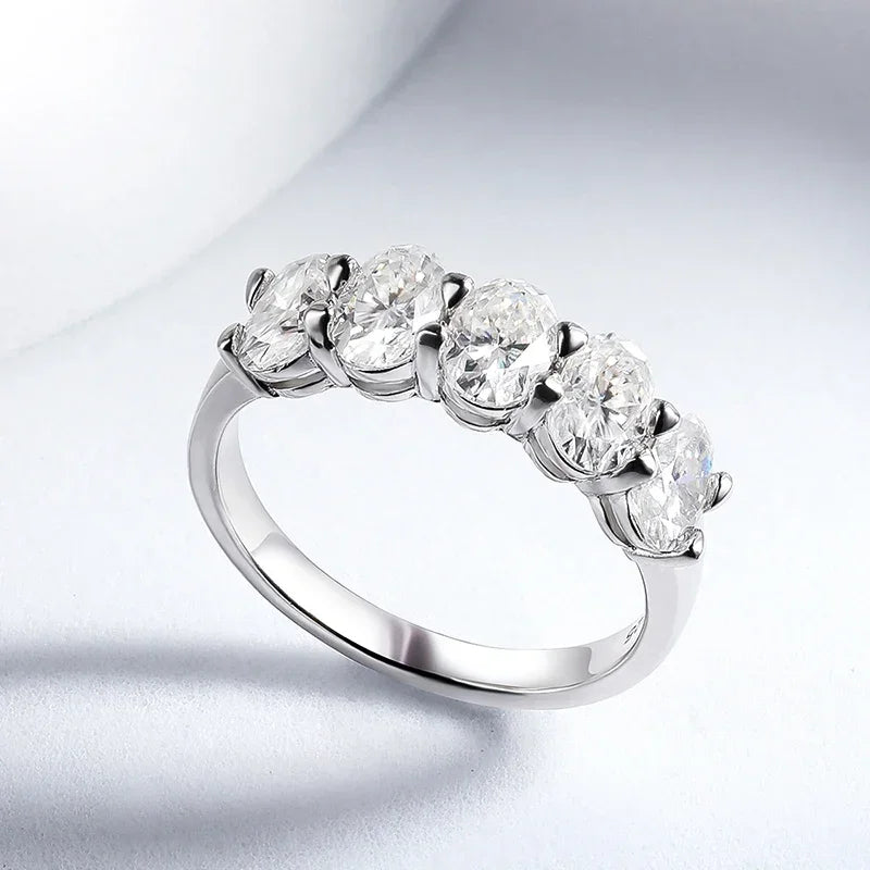 NKHOG 2.5cttw Oval Moissanite Ring For Women 925 Sterling Silver 18k Gold Plated Sparkling Wedding Rings Fine Jewelry GRA Tested