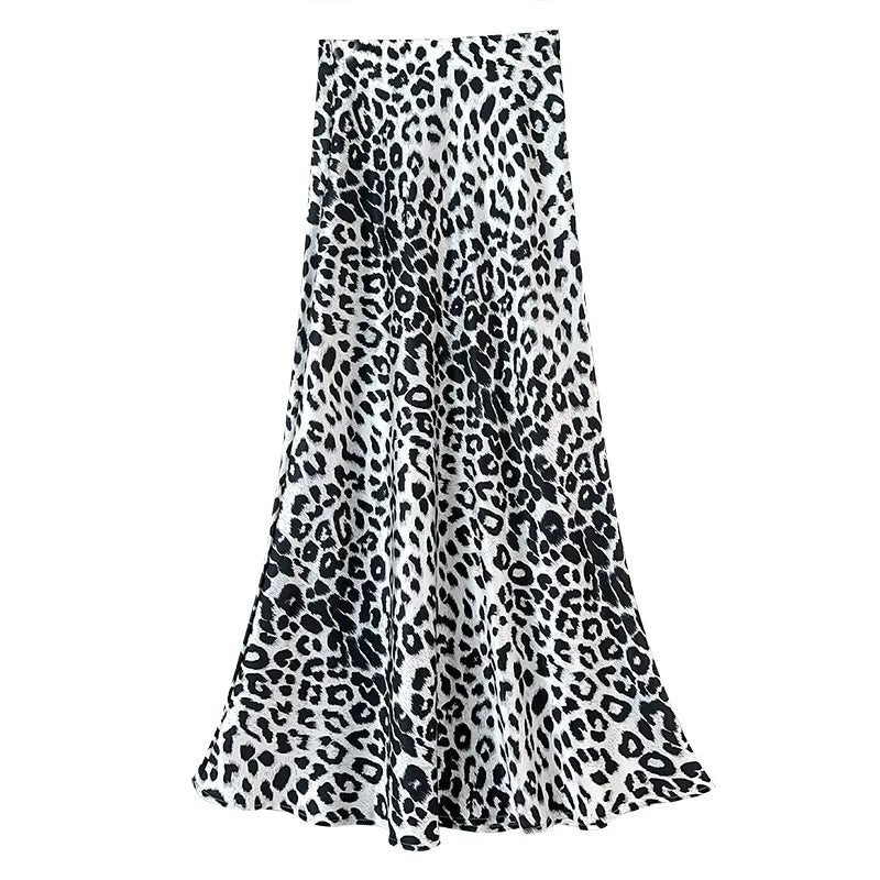 Seoulish Vintage Polka Dot Satin Mermaid Skirts for Women 2026 New Spring Summer High Waist Casual Mid Length Women's Skirts