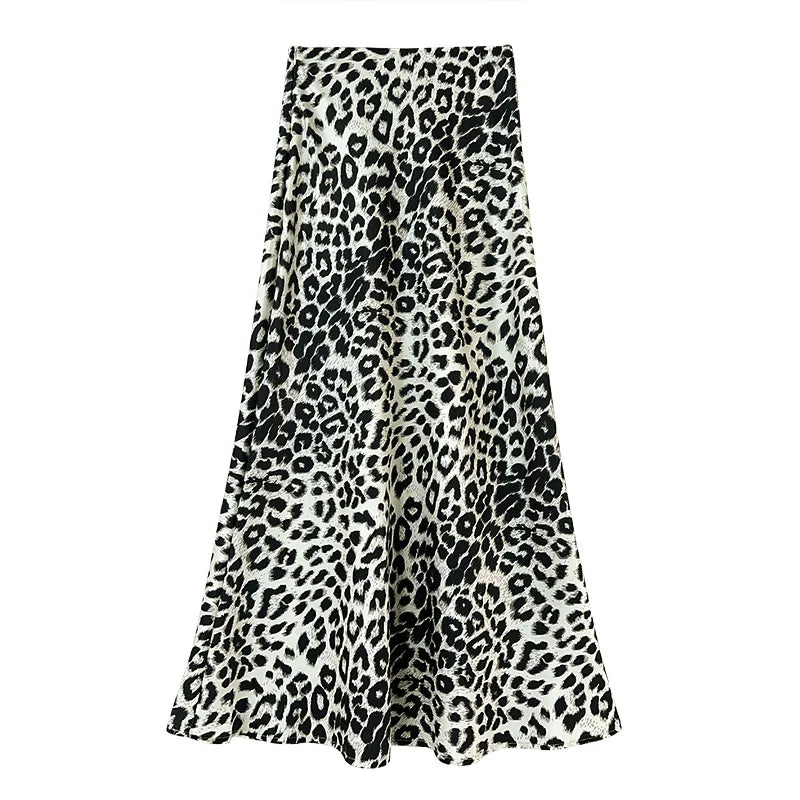 Seoulish Vintage Polka Dot Satin Mermaid Skirts for Women 2026 New Spring Summer High Waist Casual Mid Length Women's Skirts