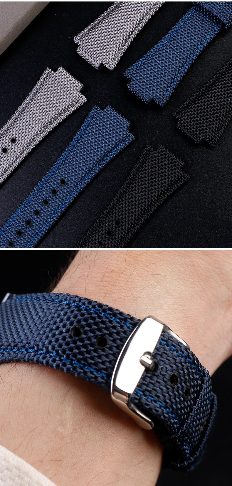 Canvas watchband for Casio Edifice EFB-680 Steel Ocean Heart Series Nylon Outdoor Watch Strap 12mm 14mm wristband Men's bracelet