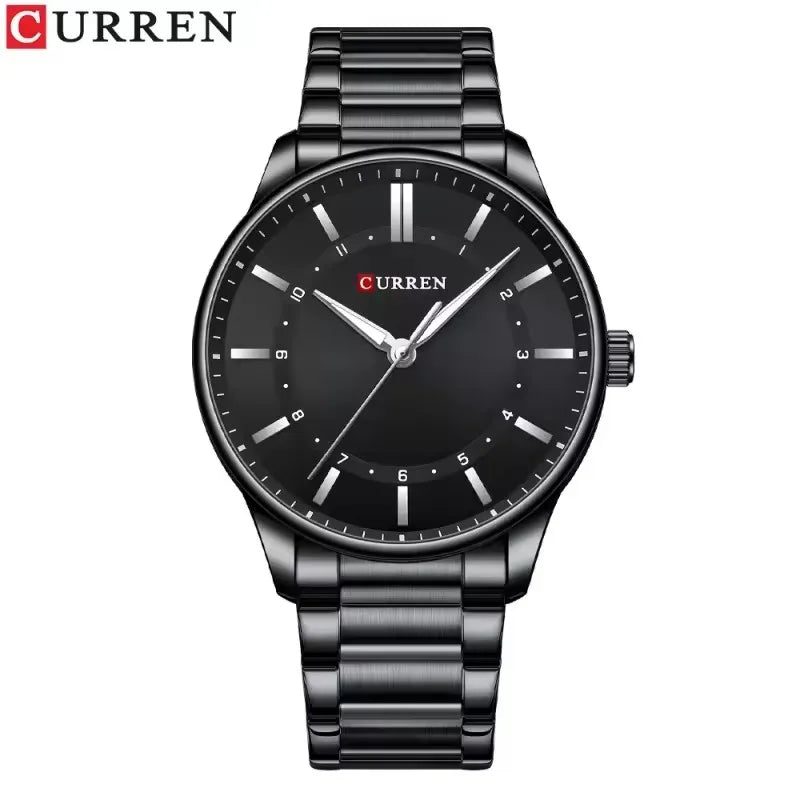 CURREN 8430 Classic Fashion Men's Quartz Watch Elegant Daily Waterproof Luminous Stainless Steel Strap Simple Casual Men's Clock