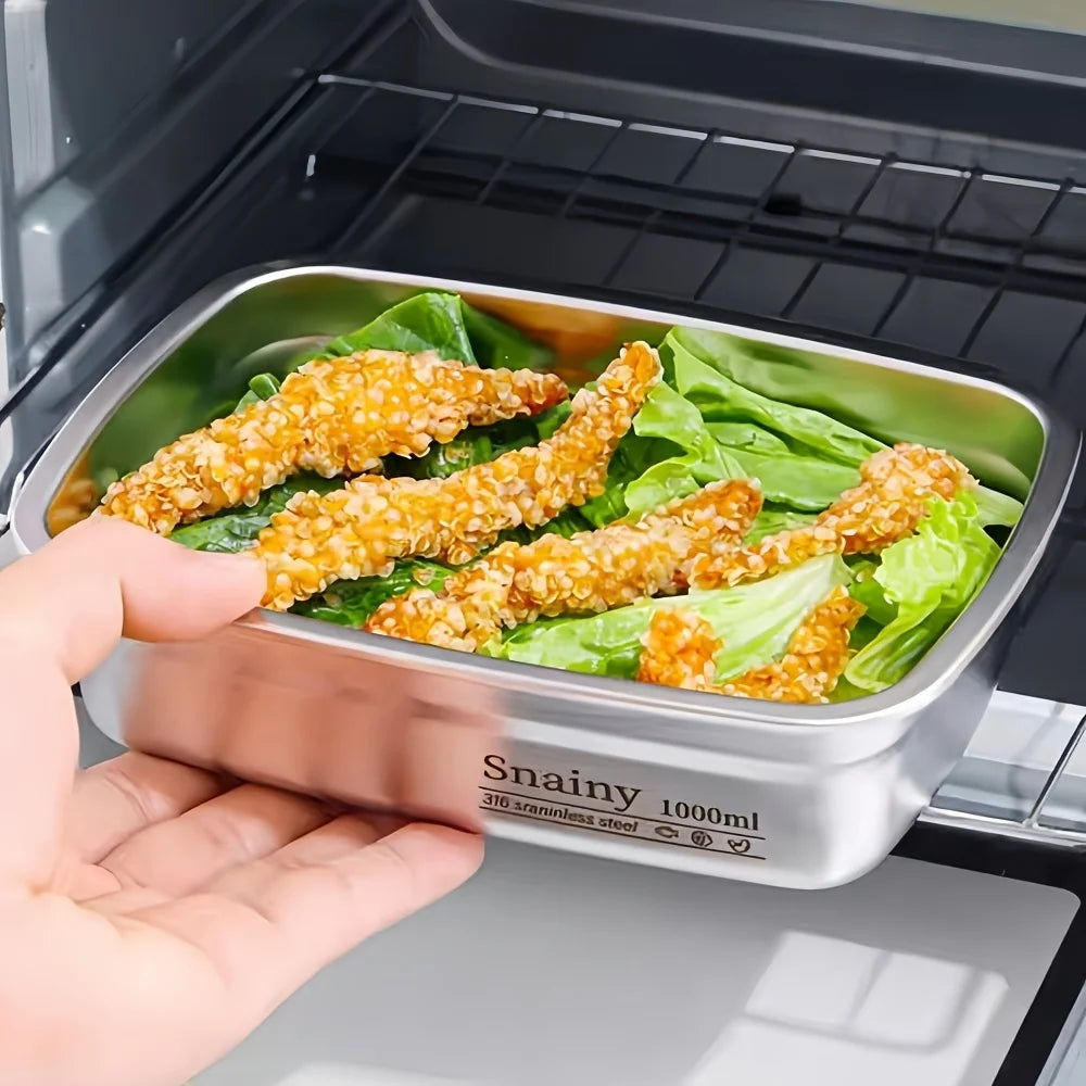 2/3PCS Black Valve Lid Stainless Steel Food Containers Reusable Stackable Leakproof Sealed Storage Boxes for Fruits Meat Vegetab