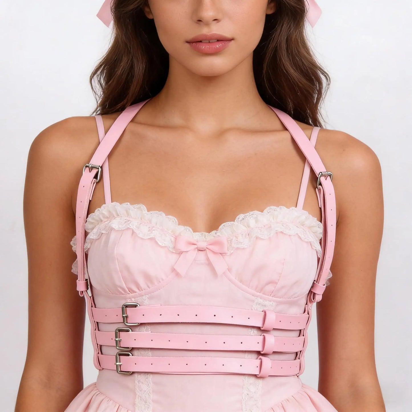 Women Punk Leather Harness Belt Fashion Waist Belts Gothic Strap Chest Chains Belt Rave Harness Belts