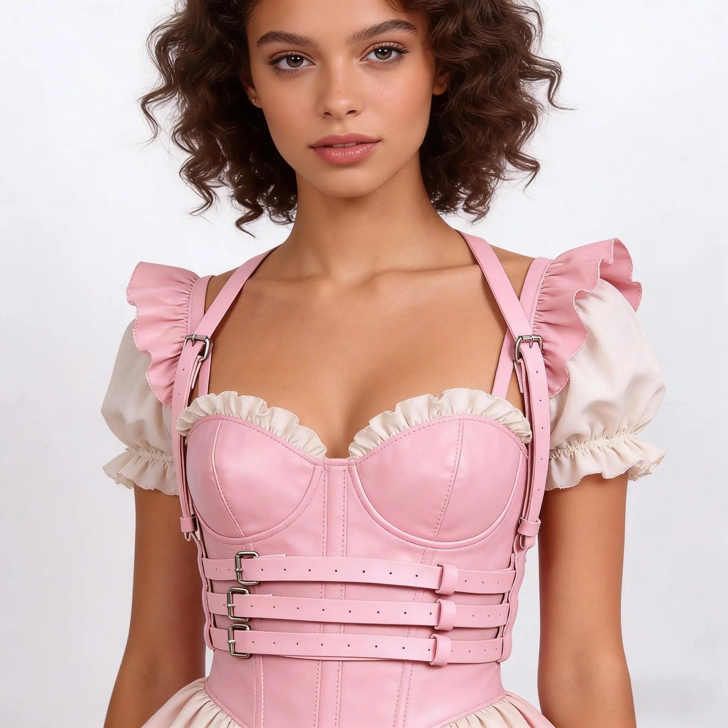 Women Punk Leather Harness Belt Fashion Waist Belts Gothic Strap Chest Chains Belt Rave Harness Belts