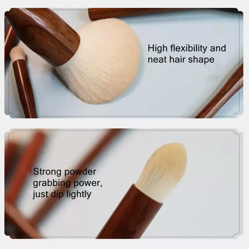 10PCS Sandalwood Makeup Brushes Set Powder Blush Foundation Blender Sculpting Eye Shadow Professional Beauty Make Up Brush