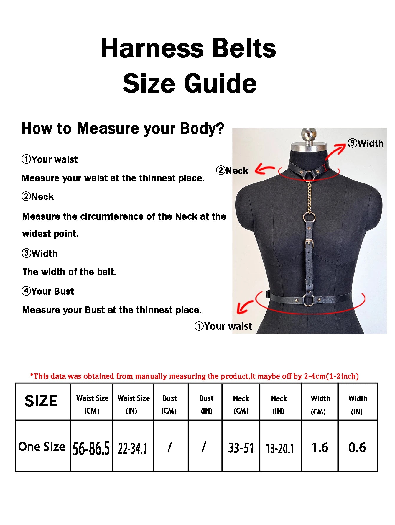 Women PU Leather Body Fashion Chest Harness Gothic Harness for Women Punk Harness Waist Belt Rave Outfit Belt