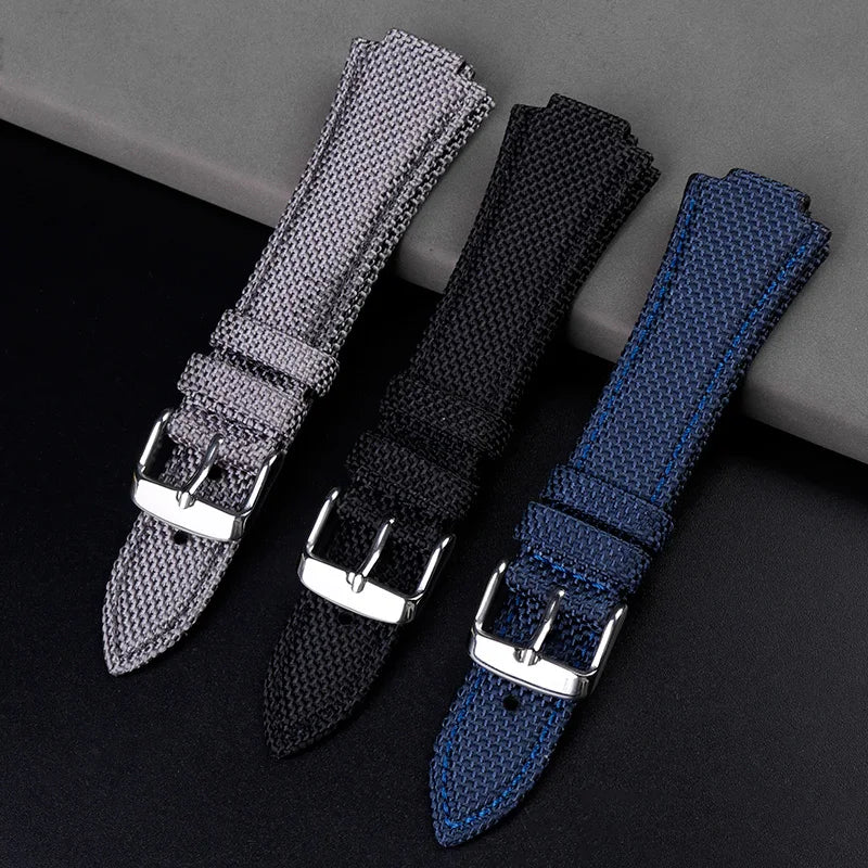 Canvas watchband for Casio Edifice EFB-680 Steel Ocean Heart Series Nylon Outdoor Watch Strap 12mm 14mm wristband Men's bracelet