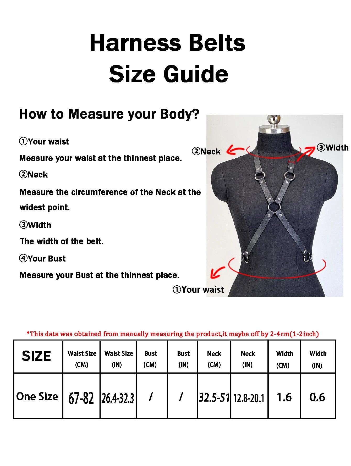 Women PU Leather Body Fashion Chest Harness Gothic Harness for Women Punk Harness Waist Belt Rave Outfit Belt