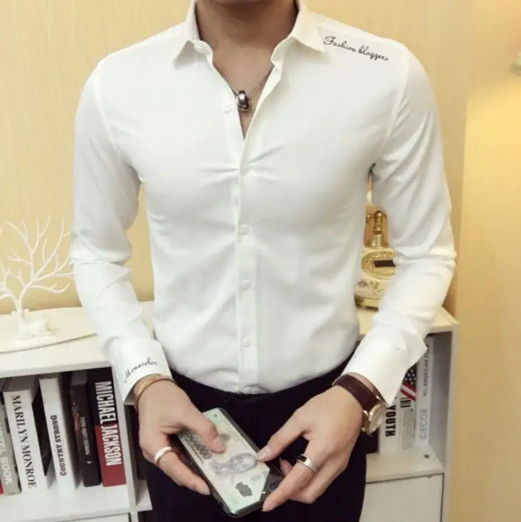 Shirts and Blouses for Men Business Man Tops Long Sleeve Aesthetic Original with Collar Sleeves Luxury Asia Silk Cotton Clothing