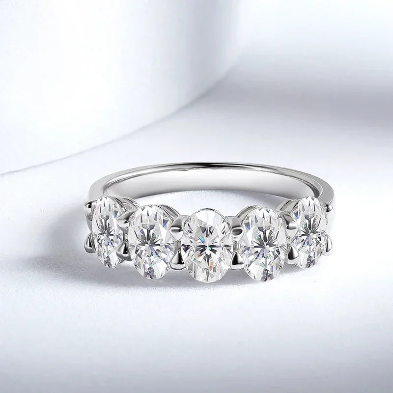 NKHOG 2.5cttw Oval Moissanite Ring For Women 925 Sterling Silver 18k Gold Plated Sparkling Wedding Rings Fine Jewelry GRA Tested