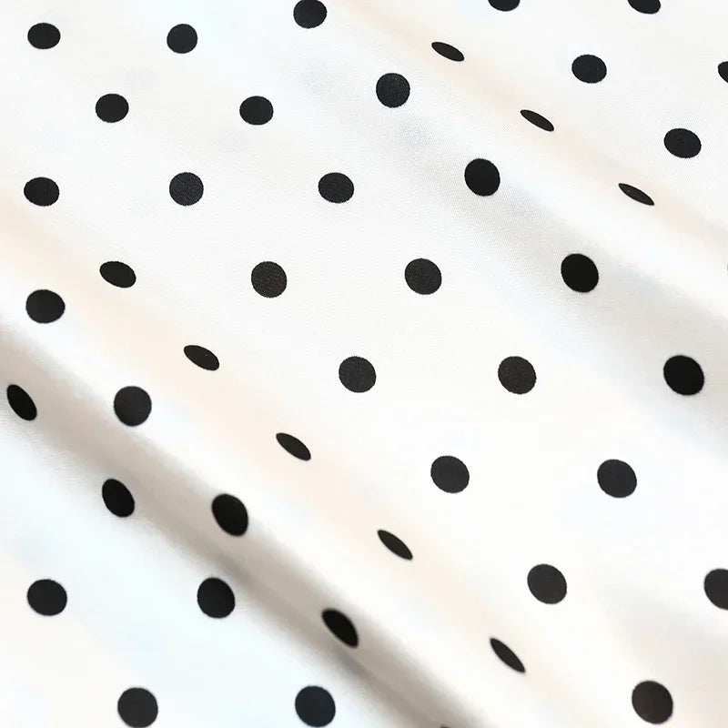Seoulish Vintage Polka Dot Satin Mermaid Skirts for Women 2026 New Spring Summer High Waist Casual Mid Length Women's Skirts