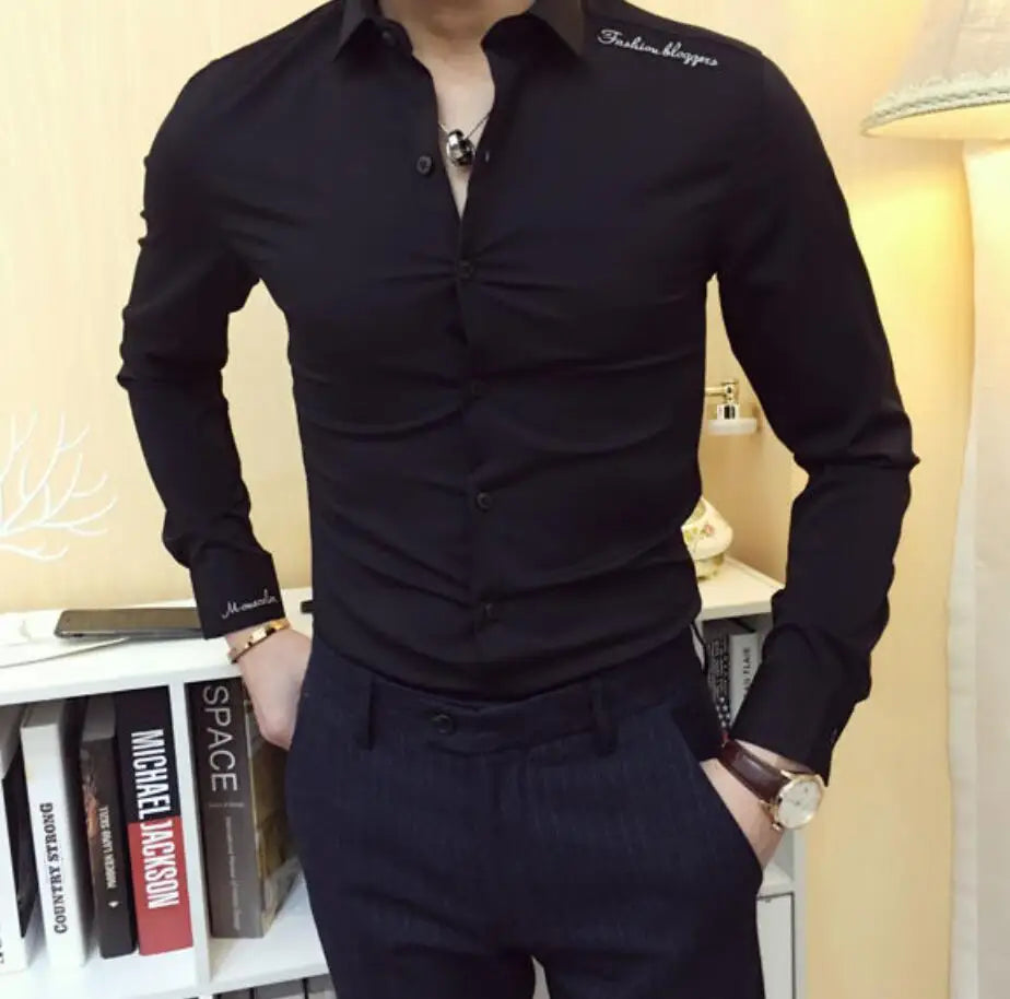 Shirts and Blouses for Men Business Man Tops Long Sleeve Aesthetic Original with Collar Sleeves Luxury Asia Silk Cotton Clothing
