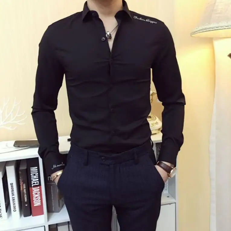 Shirts and Blouses for Men Business Man Tops Long Sleeve Aesthetic Original with Collar Sleeves Luxury Asia Silk Cotton Clothing