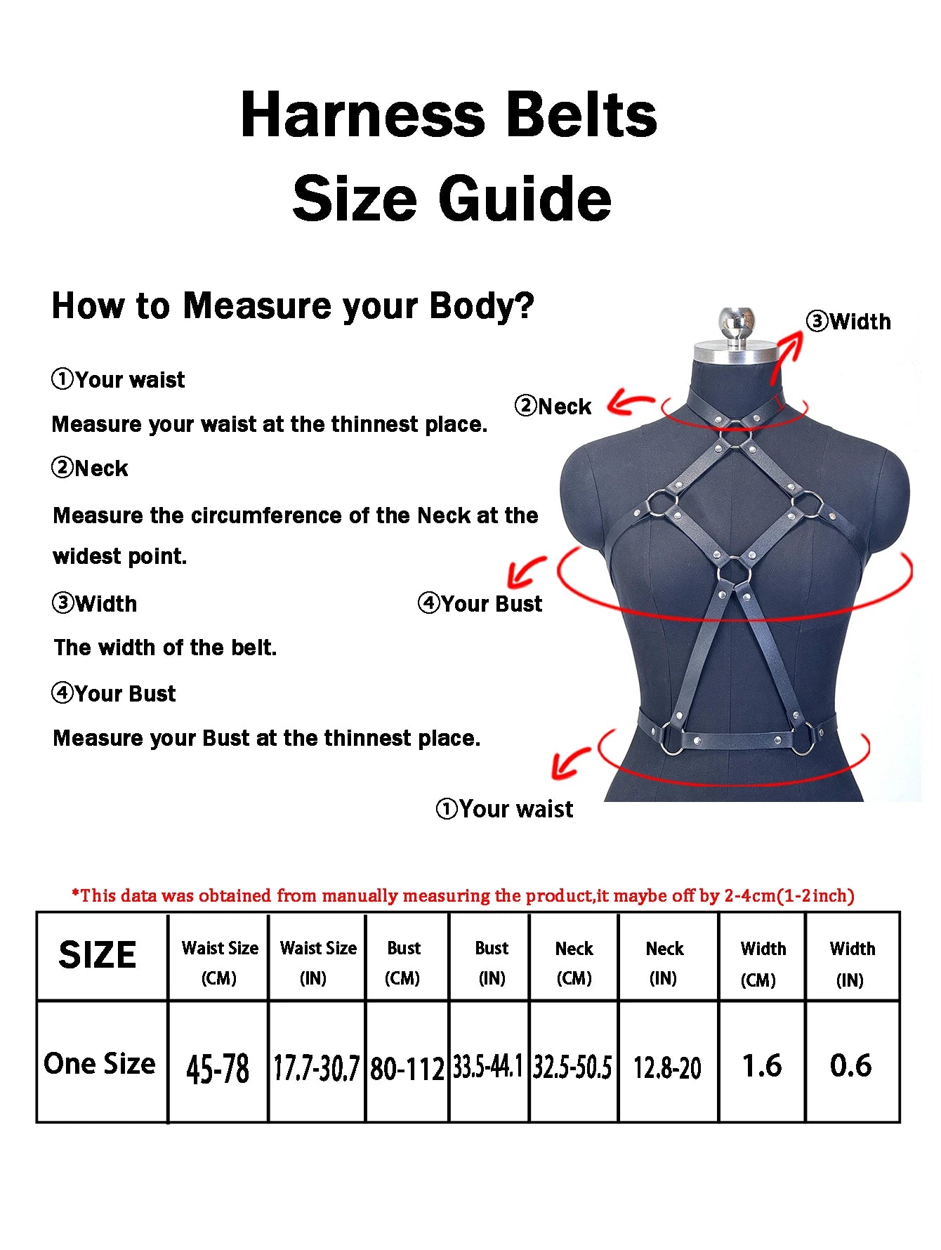 Women PU Leather Body Fashion Chest Harness Gothic Harness for Women Punk Harness Waist Belt Rave Outfit Belt