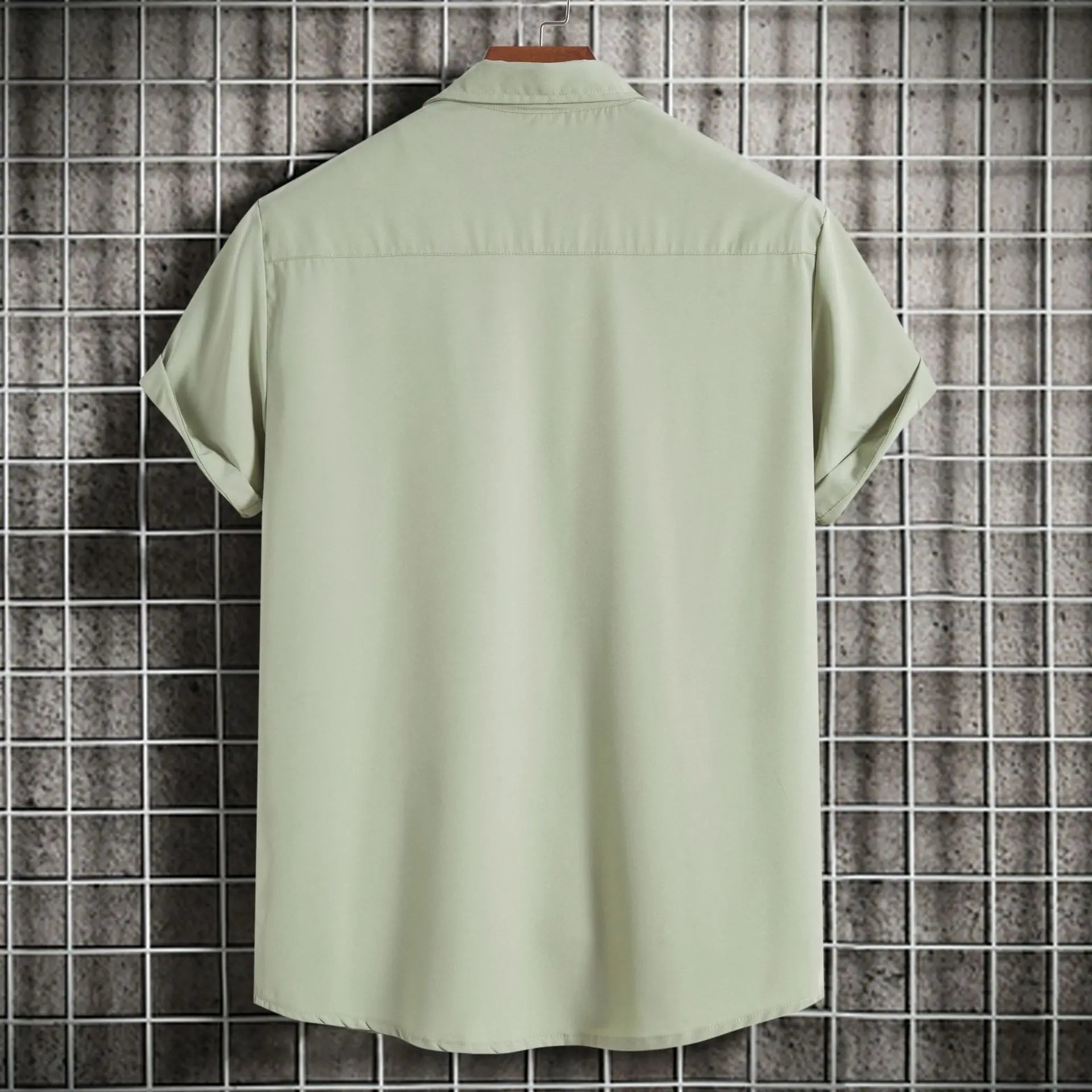 New Short Sleeve Shirts for Men Fashion Solid Casual Lapel Cardigan Tops Men Comfort Single-breasted Blouse Summer Beach Shirts