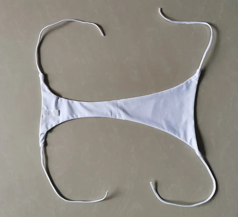 Summer Sexy Bikini set Push-up padded Bra Thong Split Swimwear Female Bandage Bathing Suit Adjustable Lacing Swimsuit Solid