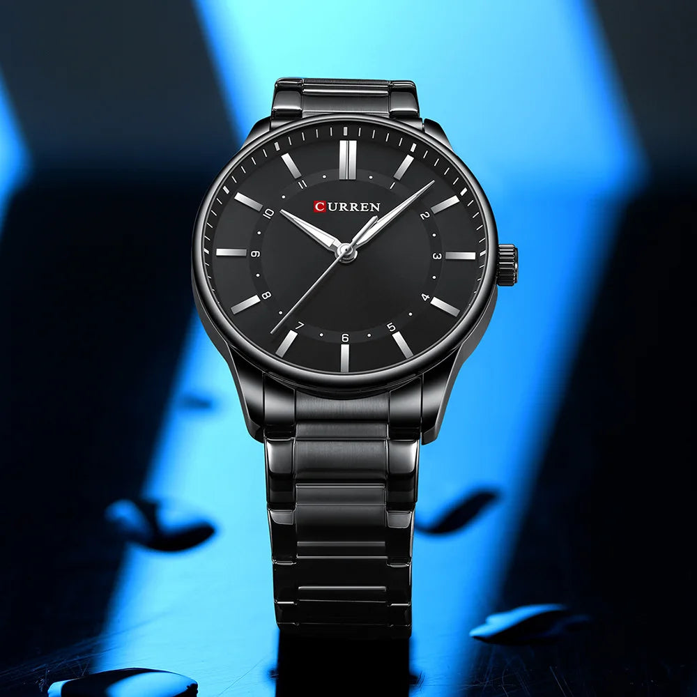 CURREN 8430 Classic Fashion Men's Quartz Watch Elegant Daily Waterproof Luminous Stainless Steel Strap Simple Casual Men's Clock