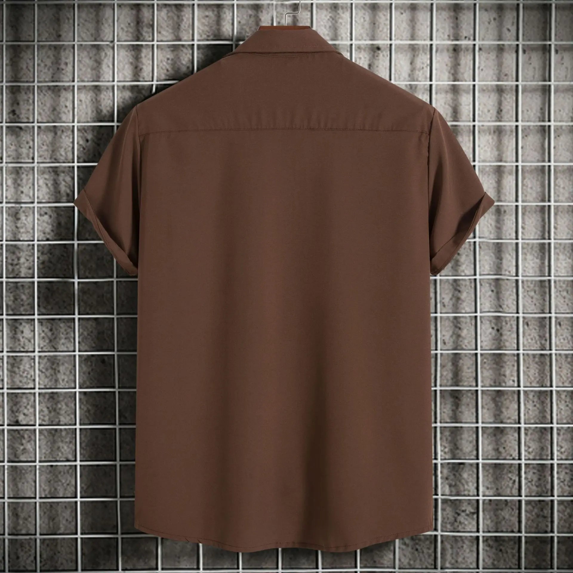 New Short Sleeve Shirts for Men Fashion Solid Casual Lapel Cardigan Tops Men Comfort Single-breasted Blouse Summer Beach Shirts