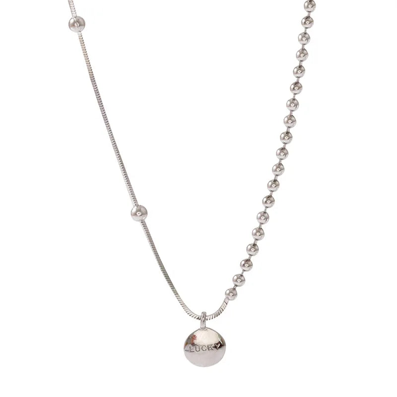 925 Sterling Silver Lucky Pendant Choker Necklaces For Women Aesthetic Elegant Jewelry Charms Accessories Money 925 Jewellery