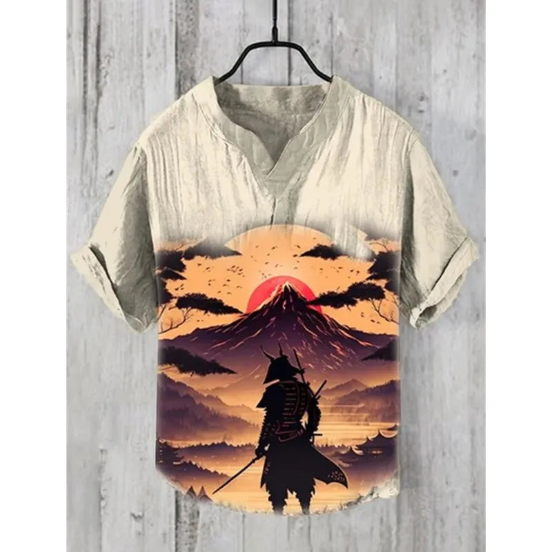 2025 New Spring And Summer men's And women's Shirts Independent Station Casual Fish Pattern Linen 3D Printed Shirts men's Tops