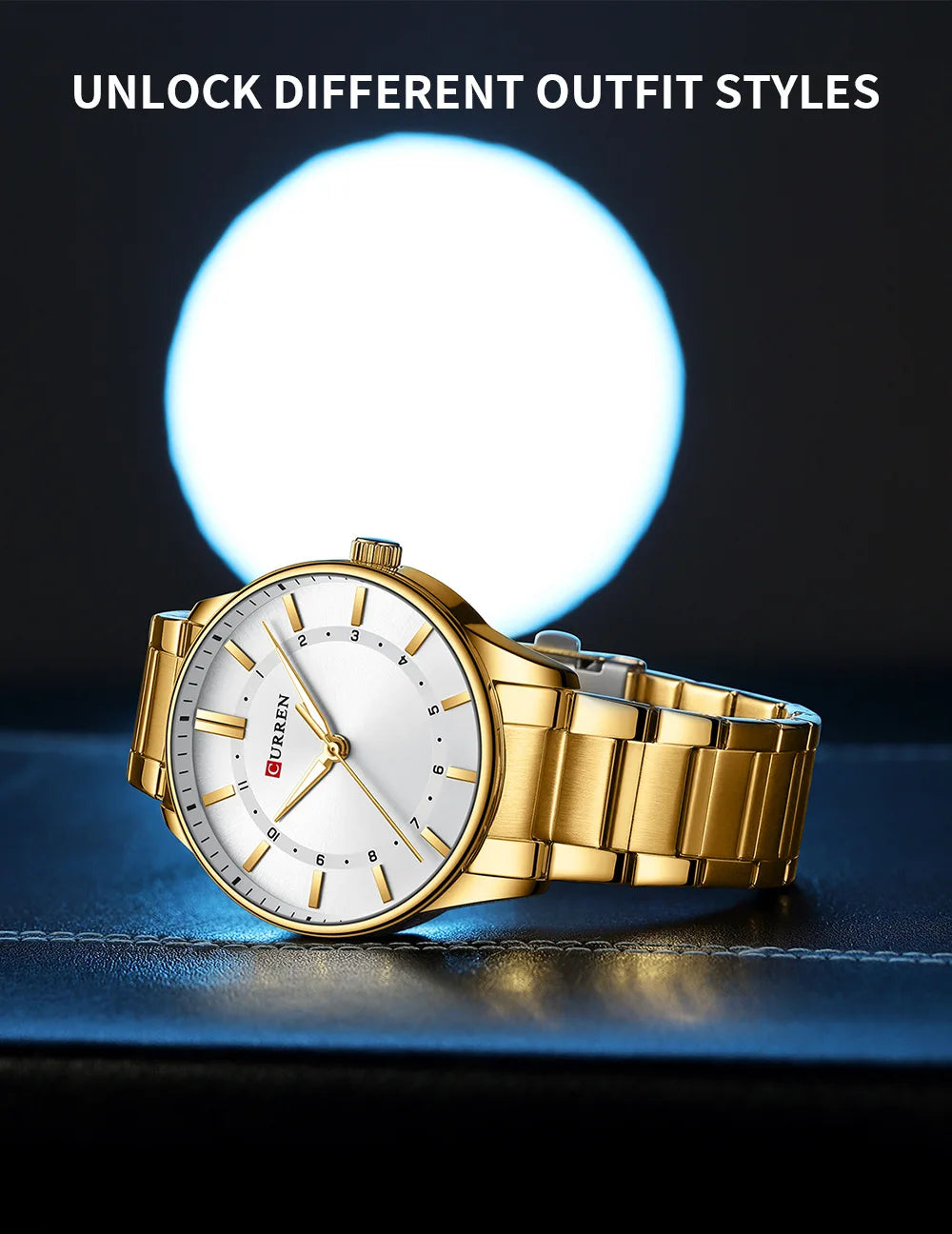 CURREN 8430 Classic Fashion Men's Quartz Watch Elegant Daily Waterproof Luminous Stainless Steel Strap Simple Casual Men's Clock