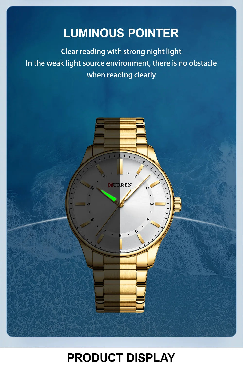 CURREN 8430 Classic Fashion Men's Quartz Watch Elegant Daily Waterproof Luminous Stainless Steel Strap Simple Casual Men's Clock