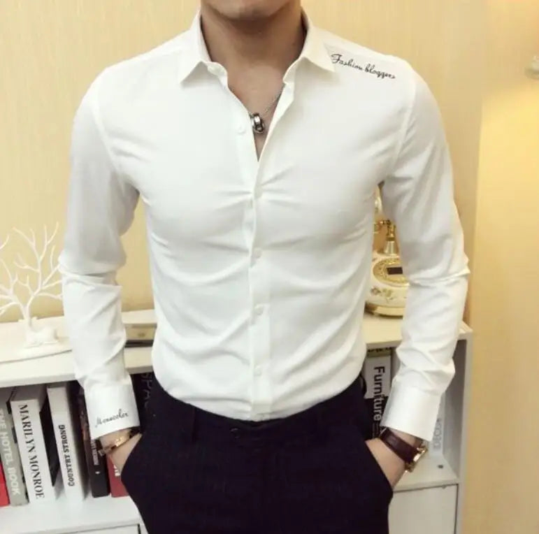 Shirts and Blouses for Men Business Man Tops Long Sleeve Aesthetic Original with Collar Sleeves Luxury Asia Silk Cotton Clothing