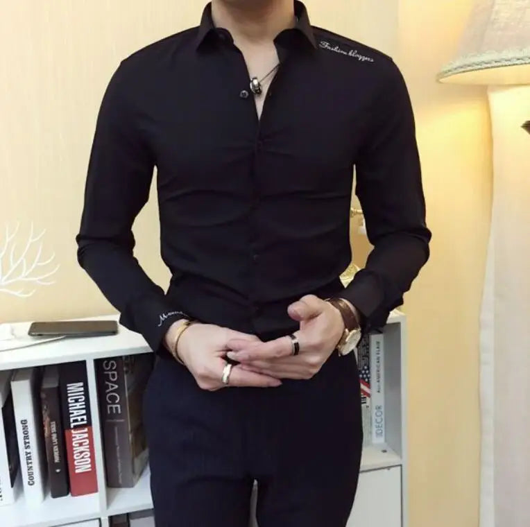 Shirts and Blouses for Men Business Man Tops Long Sleeve Aesthetic Original with Collar Sleeves Luxury Asia Silk Cotton Clothing