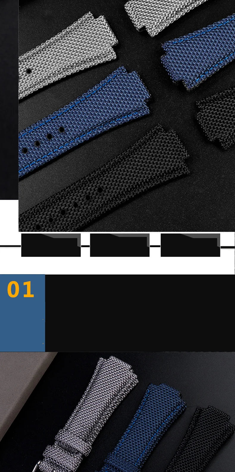 Canvas watchband for Casio Edifice EFB-680 Steel Ocean Heart Series Nylon Outdoor Watch Strap 12mm 14mm wristband Men's bracelet