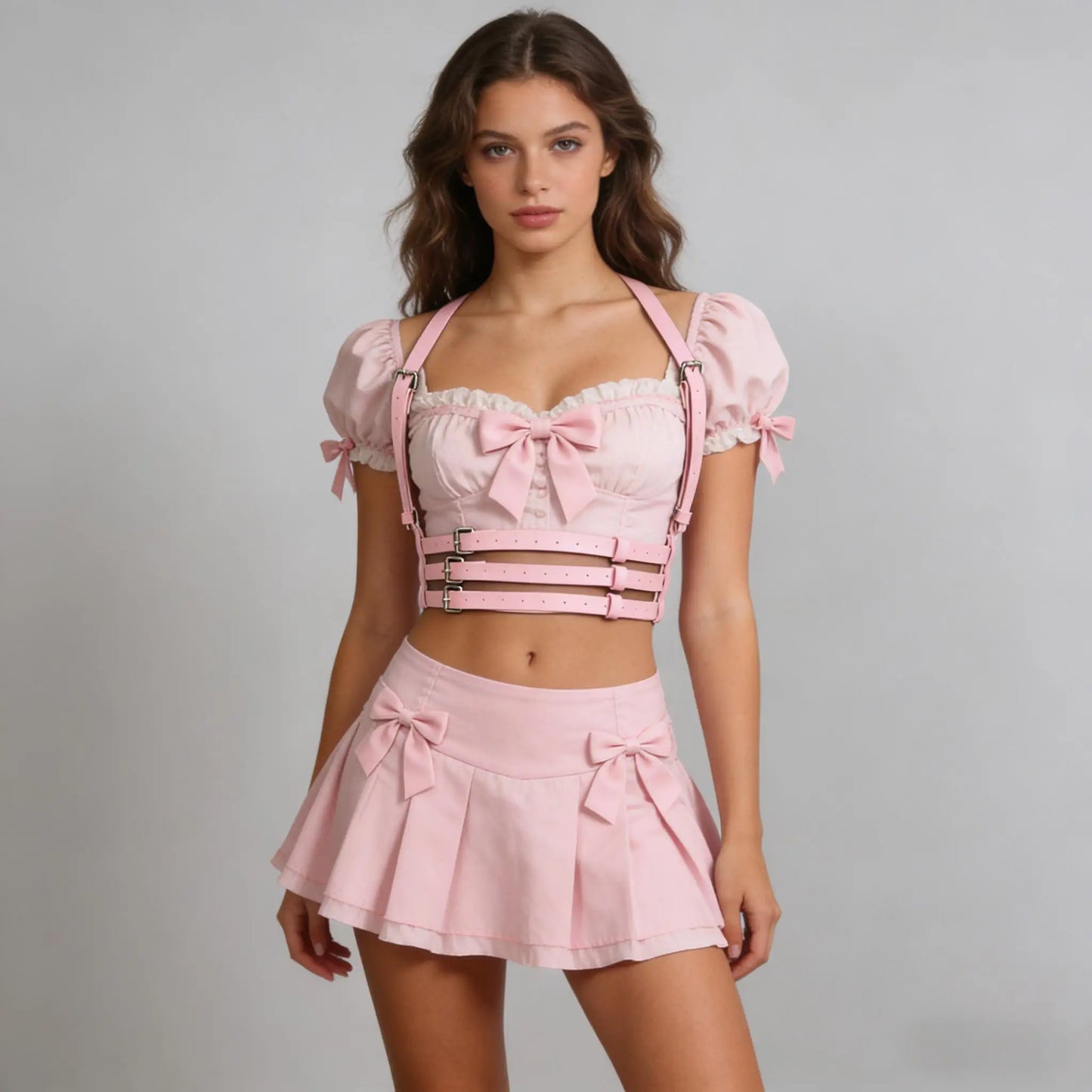 Women Punk Leather Harness Belt Fashion Waist Belts Gothic Strap Chest Chains Belt Rave Harness Belts
