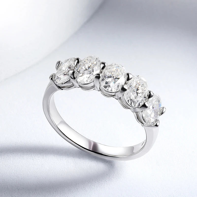 NKHOG 2.5cttw Oval Moissanite Ring For Women 925 Sterling Silver 18k Gold Plated Sparkling Wedding Rings Fine Jewelry GRA Tested