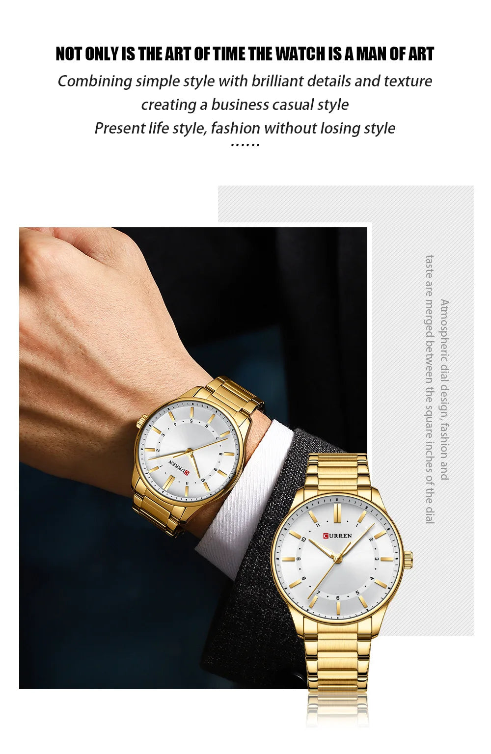 CURREN 8430 Classic Fashion Men's Quartz Watch Elegant Daily Waterproof Luminous Stainless Steel Strap Simple Casual Men's Clock